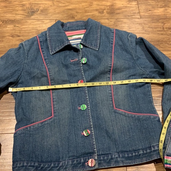 SPANNER jean jacket with pink trim and striped buttons - Picture 8 of 10